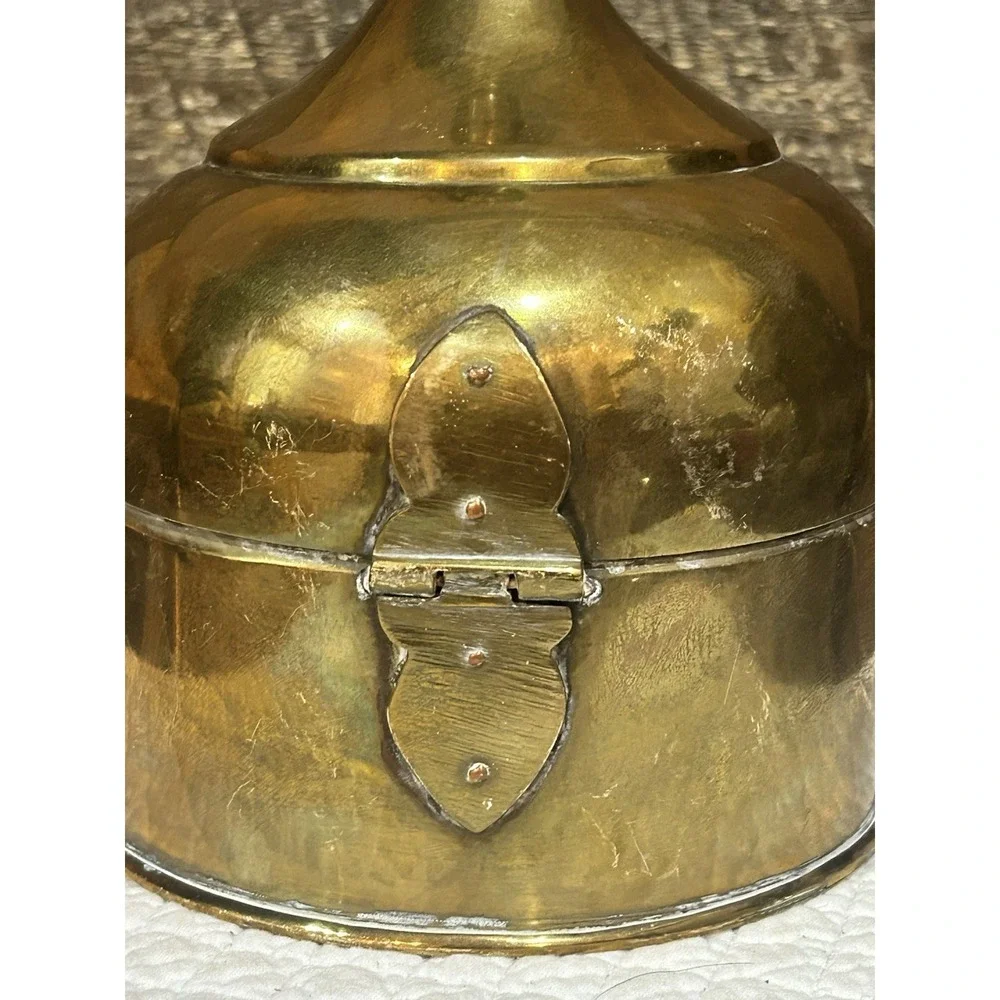 Antique Collectible Handcrafted Brass Islamic Pan Daan Box‎ Small Betel Nut Box